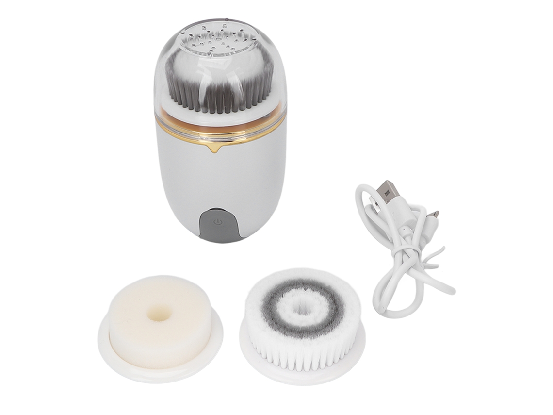 Escovilla Eléctrica De Limpieza Facial Recargable Impermeable Ipx5 Con 2 Cabezales Y 2 Velocidades