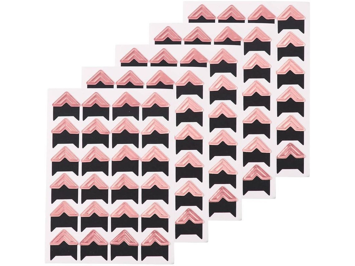 15 Hojas, 360 Piezas De Esquinas Autoadhesivas Para Fotos Para Álbumes De Diario Diy, Color Oro Rosa.