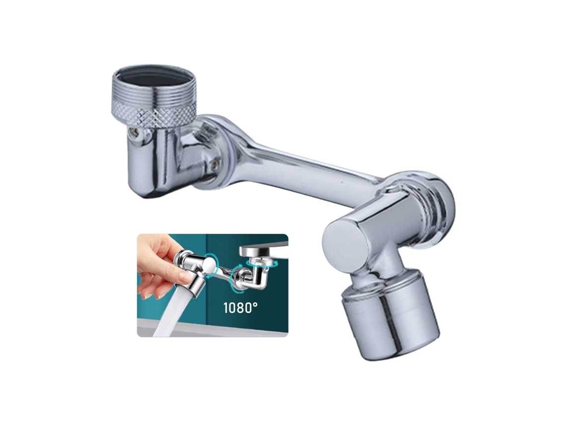 Extensión De Grifo Giratoria De 1080° Con Aireador Y Filtro Antisalpicaduras Para Cocina Y Fregadero.
