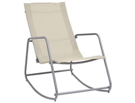 MAISON EXCLUSIVE Balancín mecedora de jardín textilene crema 95x54x85 cm