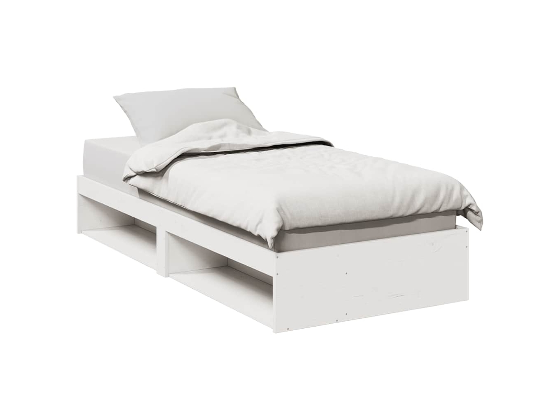 Divánsilla Sin Colchón Blanco 75x190 Cm Madera Maciza De Pino Wsd43788