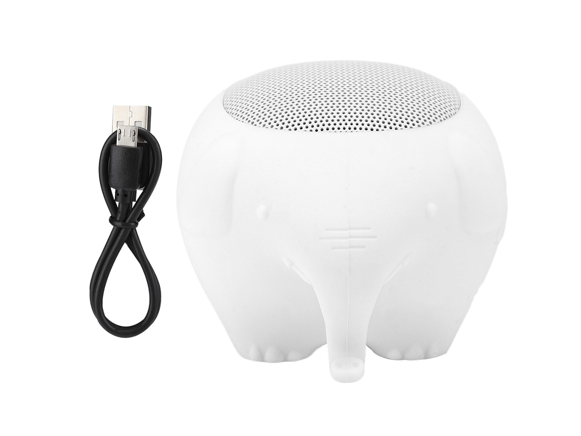 Mini Altavoz Portátil Bluetooth 5.0 Con Forma De Elefante, Micrófono, Estéreo, 400 Mah, Blanco.
