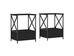 Maison Exclusive - Mesitas De Noche 2 Uds Madera De Ingeniería Negro 50x41x65 Cm