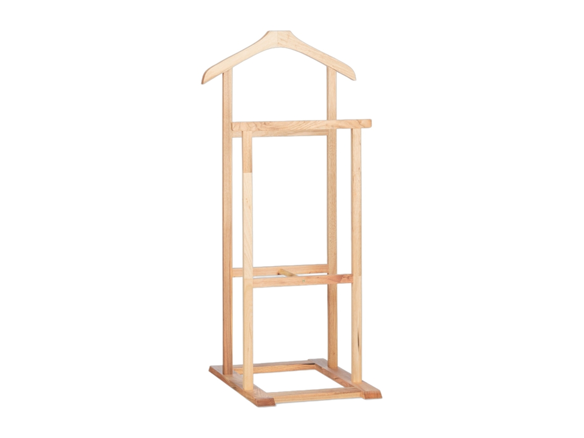 Relaxdays Cabide Para Homem Em Madeira, Stumper Diener Para Fatos Sem Rugas, Cabideiro Em Nogueira 102 X 47 X 50 Cm