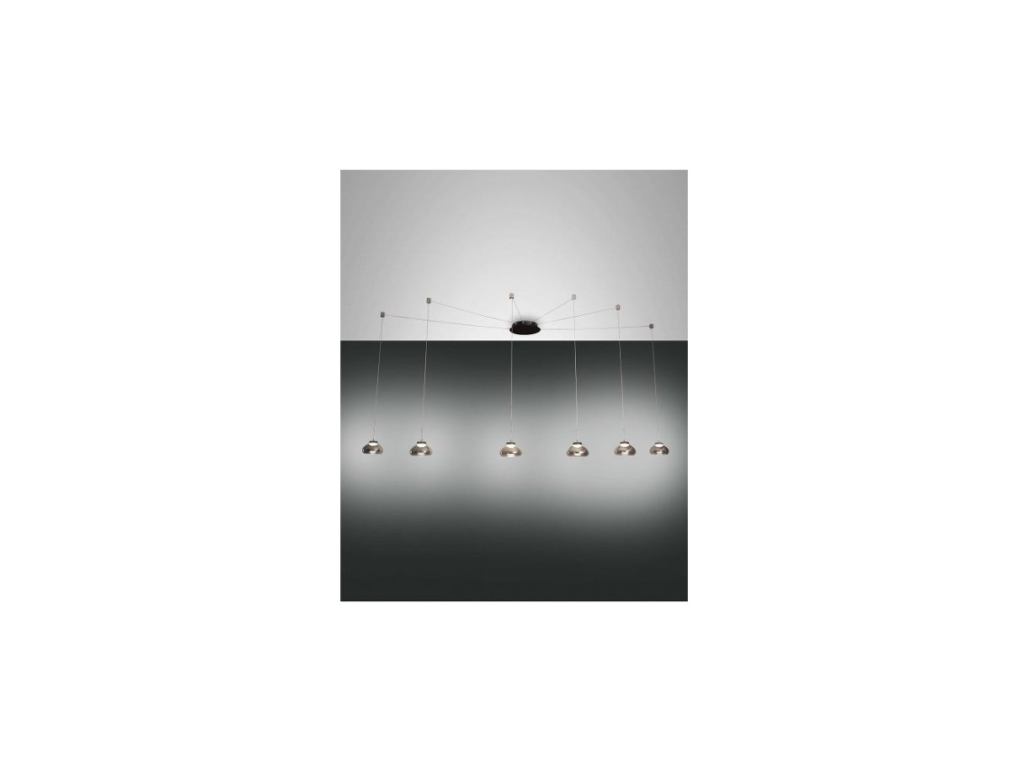 Lámpara colgante LED Arabella de metal y vidrio soplado ahumado 3547-46-126 FABAS LUCE