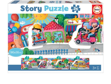 Puzzle EDUCA Story Puzzles 26 Piezas Vehículos en la Ciudad (Edad Mínima: 3 Años - 26 Piezas)