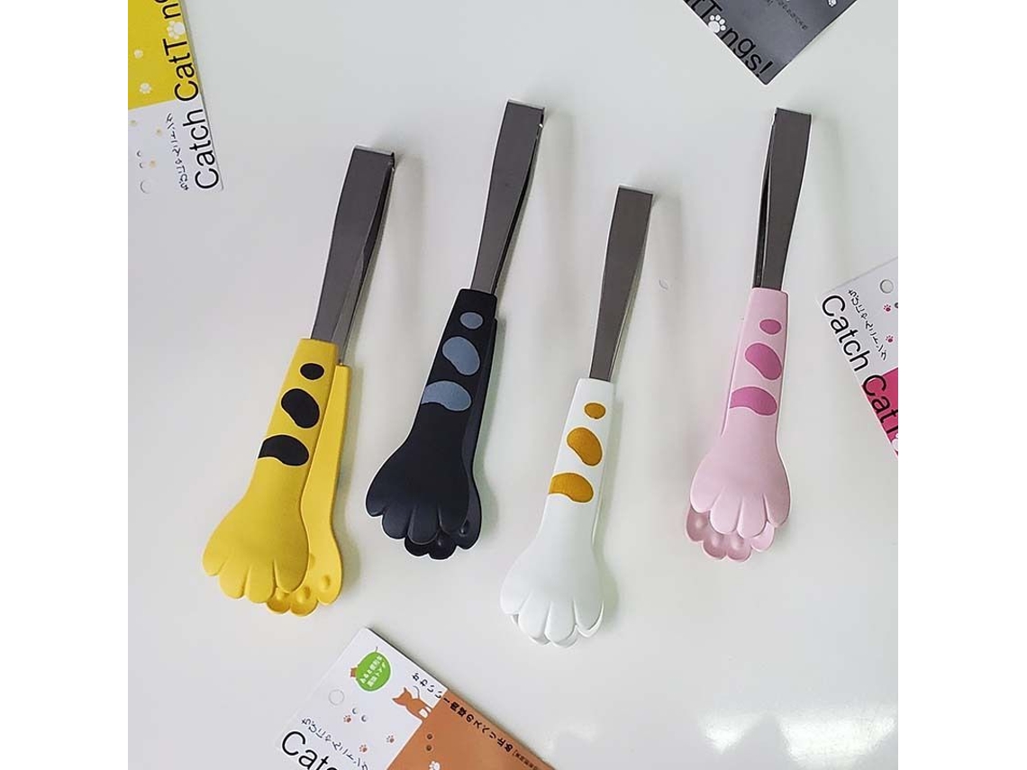 Pinzas De Cocina Con Forma De Garra De Gato, 12 Cm, De Acero Inoxidable Y Silicona Negra Para Alimentos.
