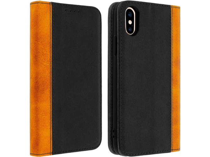 Funda iPhone X, XS AVIZAR Wallet Negro