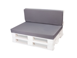Cojines para palets 120x50 Asiento y Respaldo 120x50cm Gris- Cojín para palets interior- exterior