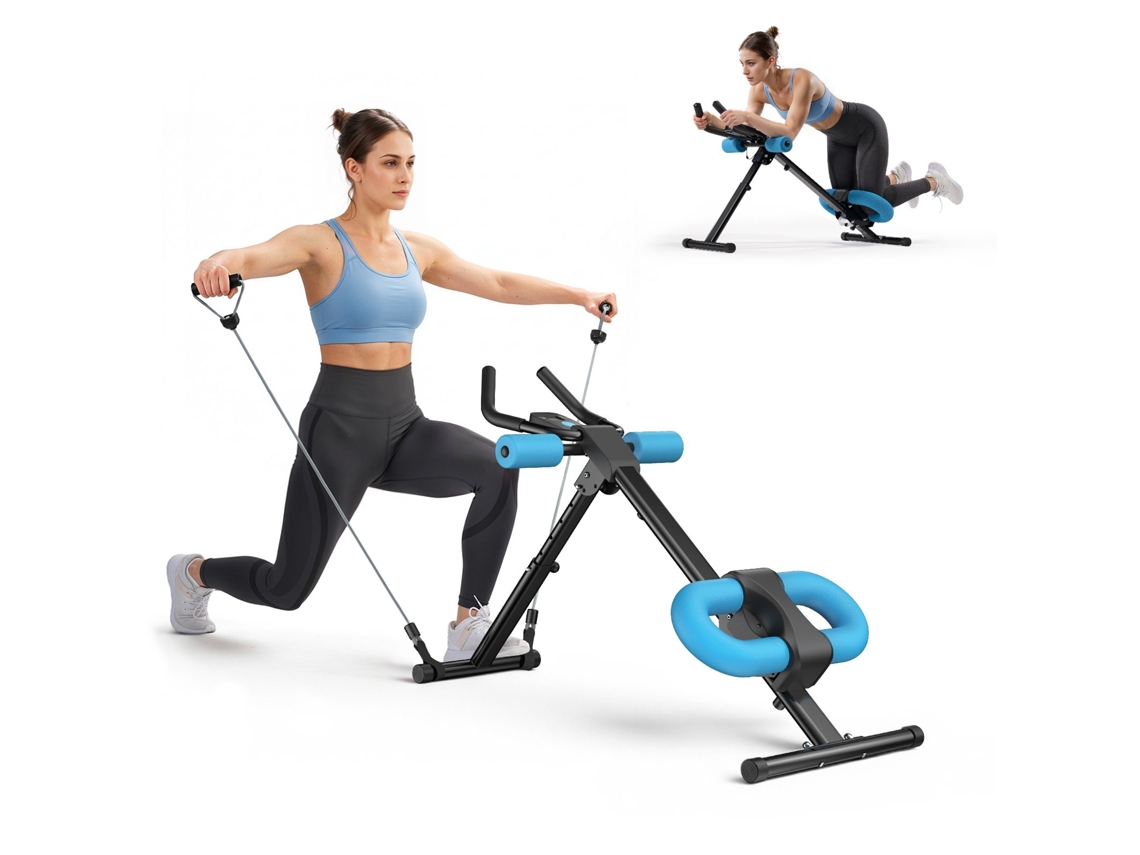 Máquina De Abdominales Merach Plegable Para Entrenamiento En Casa, Rodillo Con Protección Para Rodillas, Banco Multifuncional Negro
