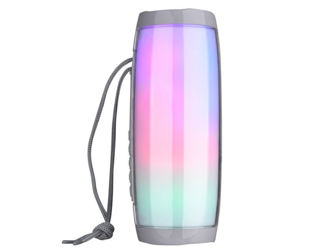 YUYSAN TG157 Altavoz Bluetooth portátil subwoofer impermeable al aire libre Hifi TF FM Radio con LED gris