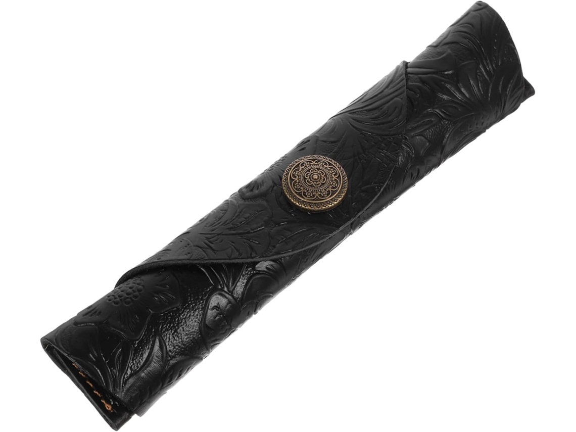 Bolígrafos enrollables japoneses, organizador de lápices portátil, estuche de cuero, protección contra caídas.