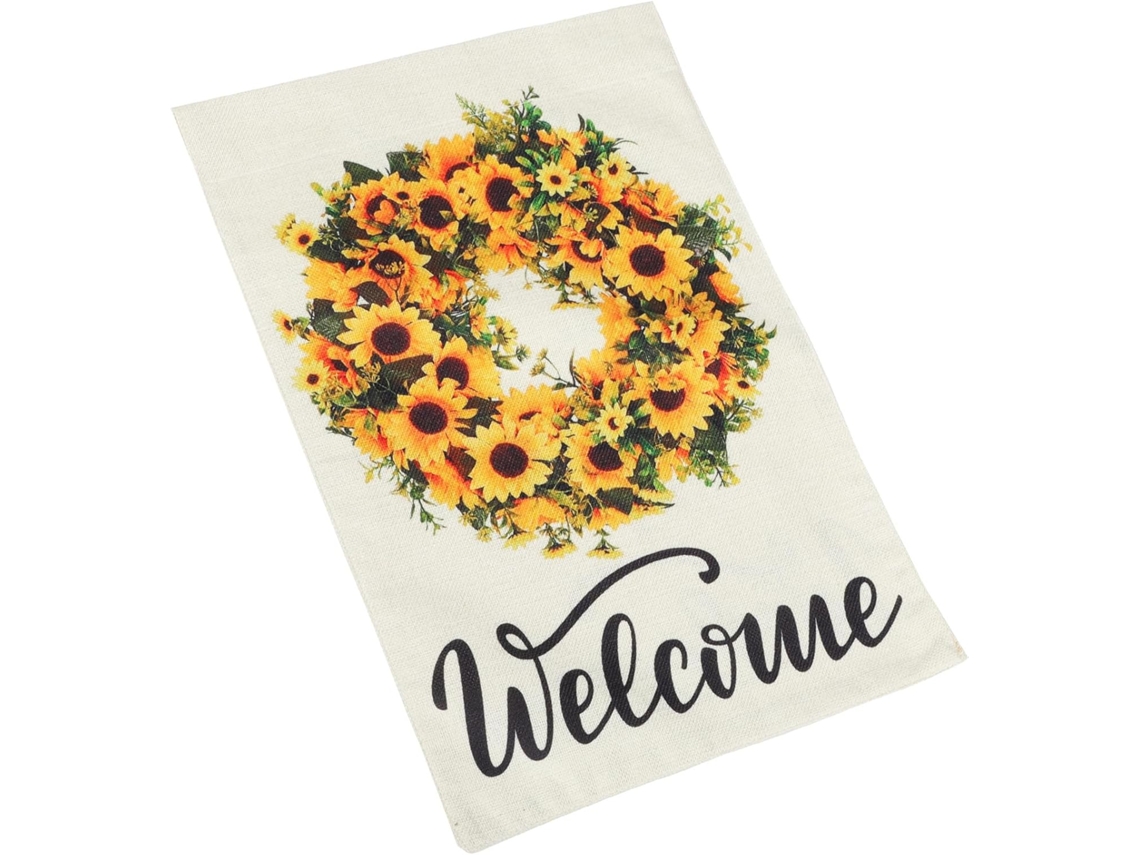 Bandera De Jardín Grande Con Diseño Floral. Bandera Decorativa De Doble Cara Para Primavera Y Otoño, Confeccionada En