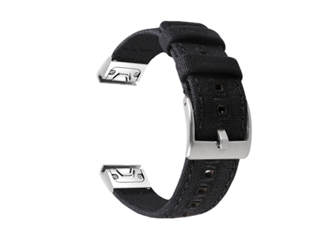 Correa de lona tejida de alta calidad para reloj Garmin Black L INF
