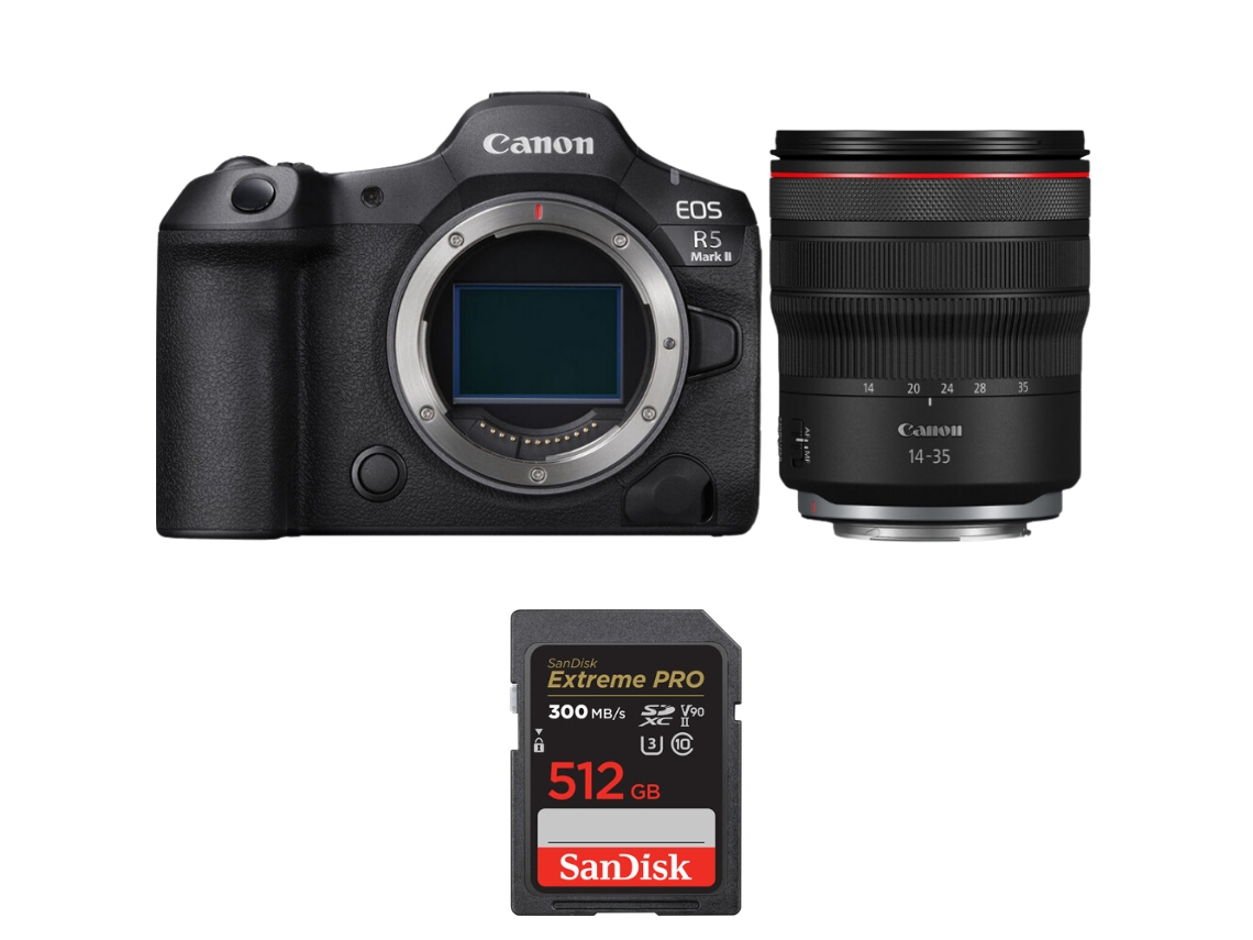Canon Eos R5 Mark Ii + Rf 14-35mm F/4 L Is Usm + 1 Sandisk 512gb Uhs-ii 300mb/s + Ebook “20 Consejos Para Fotos Que Impactan”