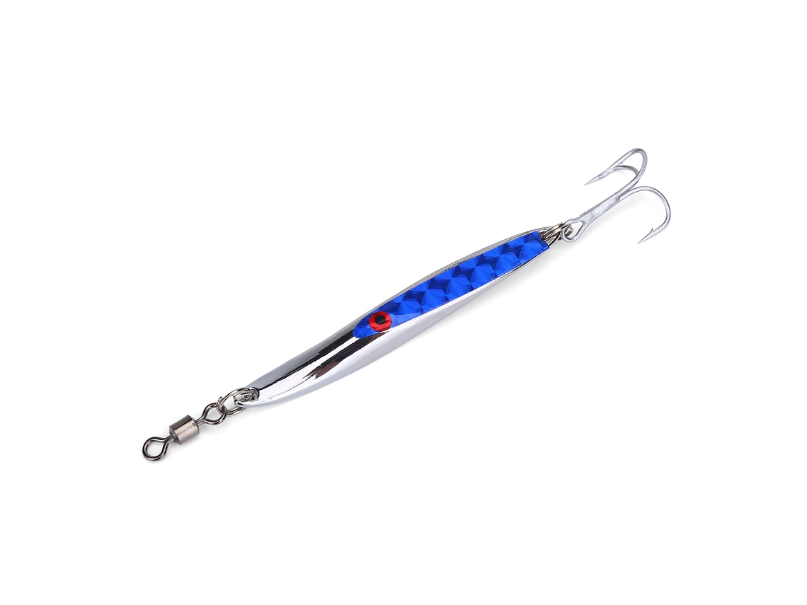 Lure Spoon De Metal Con Secuencias Para Bass, Jig Artificial 28g Azul, Anzuelo De Pesca