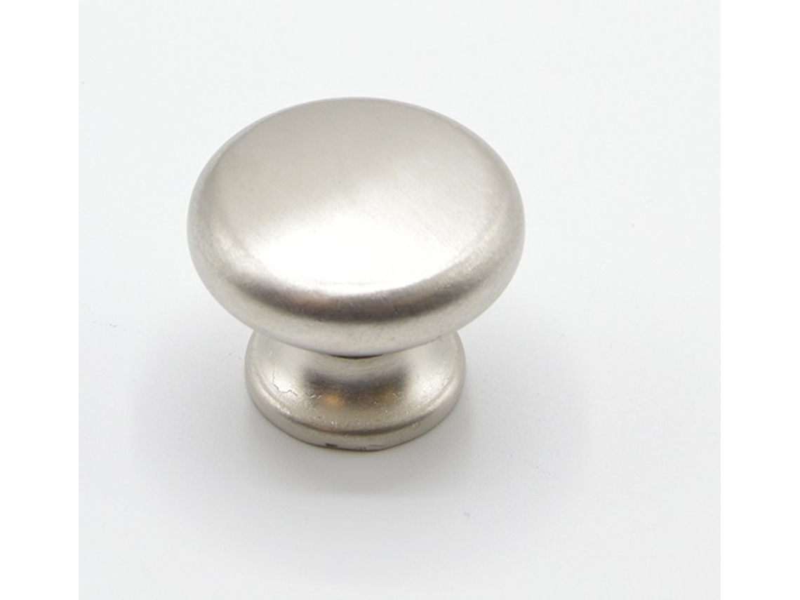 Tirador para muebles de Zamac, 30 mm de diámetro, niquelado cepillado, juego de 9 unidades, HARDWAREXCHANGE