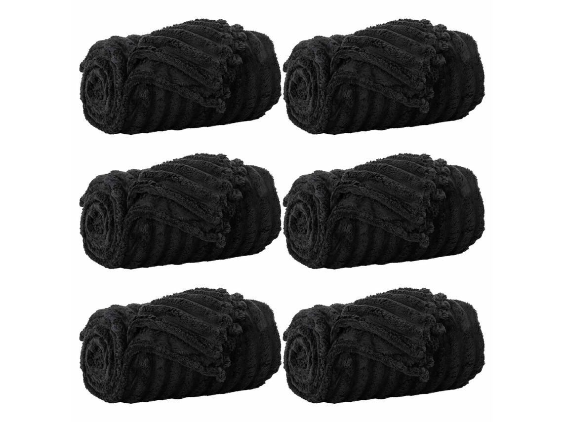 Mantitas De Sofá 6 Uds Negro 270 X 240 Cm Lana