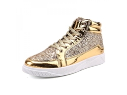 2026-zapatillas Altas Con Glitter Para Hombre Zapatos Deportivos Casuales De Cordones Fiesta Moda Todo El Año Zqs 42 Oro