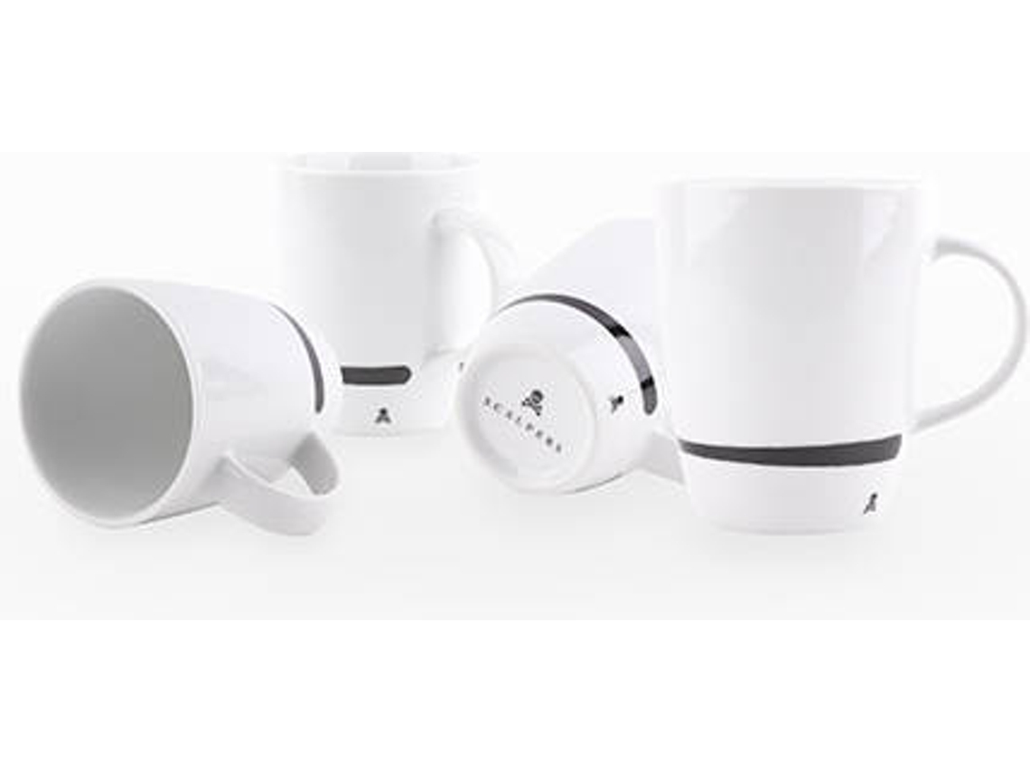 Juego De 4 Tazas SCALPERS (Porcelana - 330Ml - Blanco)
