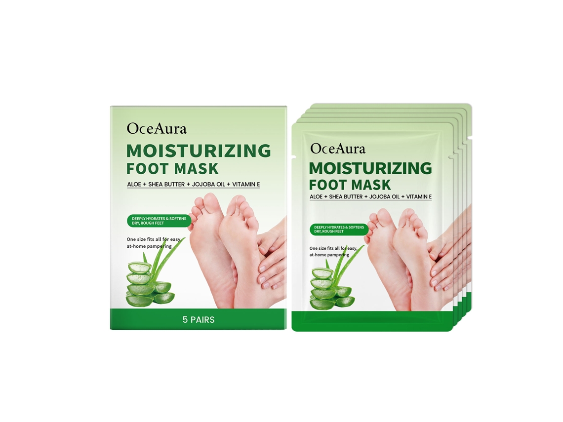 Mascarilla nutritiva e hidratante de aloe vera para pies.
