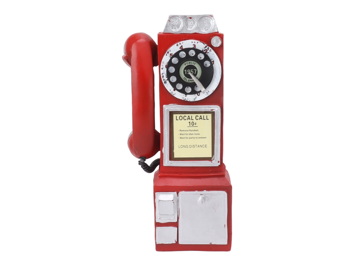 Teléfono decorativo de resina roja para bar