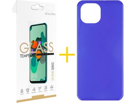 Kit Funda + Protector de Pantalla Apple iPhone 13 SKYHE Liso 3 Azul