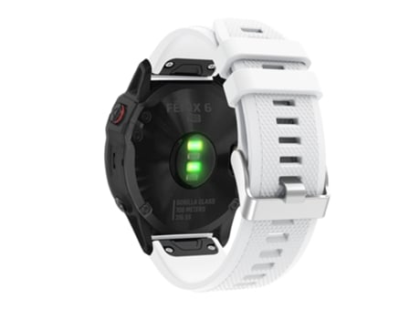 Correa de Silicona ajustable con hebilla plateada para Garmin Fenix 7X/6X Sapphire GPS/6X Pro/6X GPS/5X GPS/5X Plus - blanco