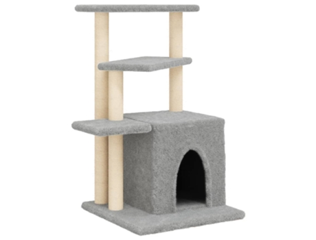 Rascador para gatos con postes de sisal gris claro VIDAXL (83,5 cm)