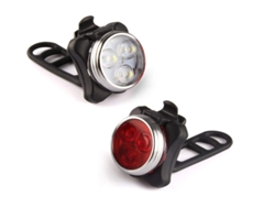 Juego Luces Bicicleta 650mah 4modos Negro