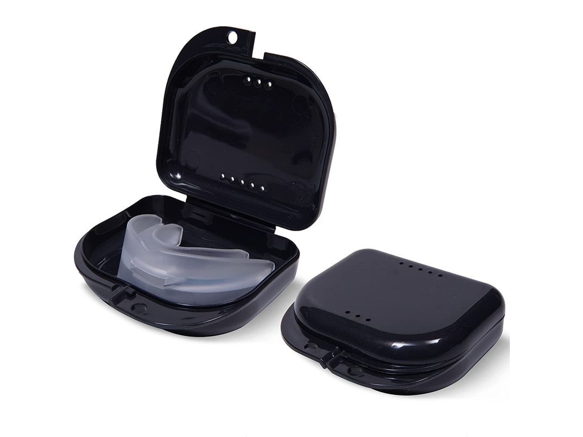 Estuche Para Protector Bucal, 2 Unidades, Inodoro, Ventilado, Duradero, Higiénico, 3,14 Pulgadas, Negro