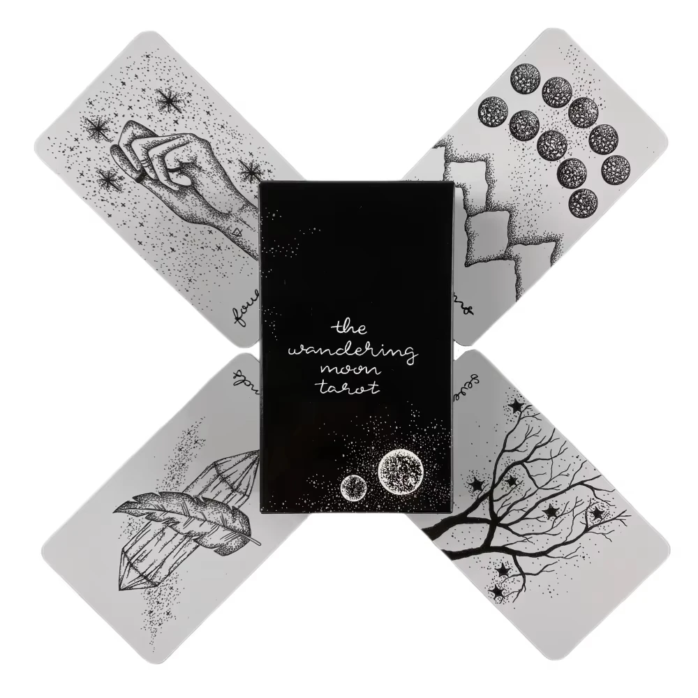 Tarô Da Lua Errante - Cartas Oráculo De 82 Cartas - Versão Em Inglês - Jogo De Adivinhação E Ilusão