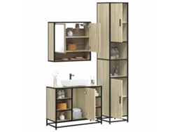 Juego de muebles de baño de 3 piezas Derivatives Oak Wood Sonoma Wsd27619 Lovely Home