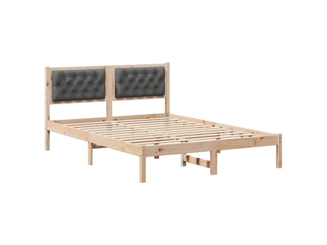 Maison Exclusive - Estructura De Cama Con Cabecera Gris Oscuro 140 X 190 Cm