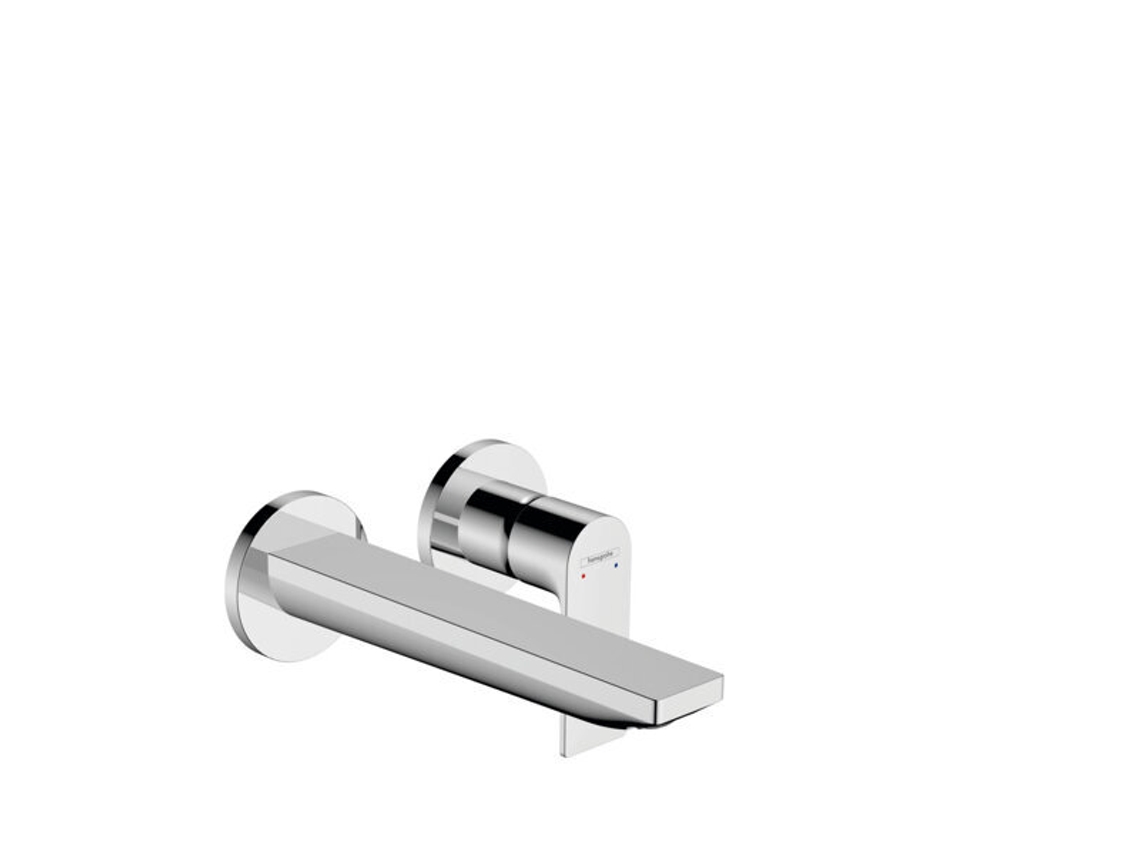HANSGROHE Rebris E mezclador monomando oculto de lavabo para montaje en pared con caño de 20 cm, proyección de 200 mm, 72568, Color: cromado