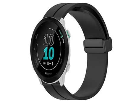 Correa para Garmin Forerunner 158 20 mm Color sólido Cierre magnético Correa de reloj negra de silicona VENISYMLIS