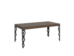Mesa extensible 90x90/246 cm Karamay Premium Nogal estructura Antracita ITAMOBY