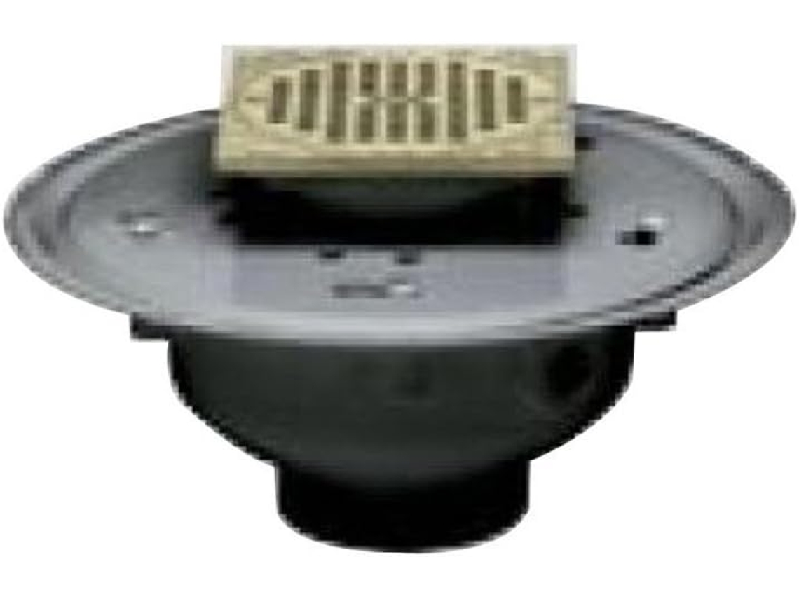Desagüe comercial ajustable Oatey 82146 en ABS con rejilla BR de 6 pulgadas y anillo cuadrado de 15,2 cm.