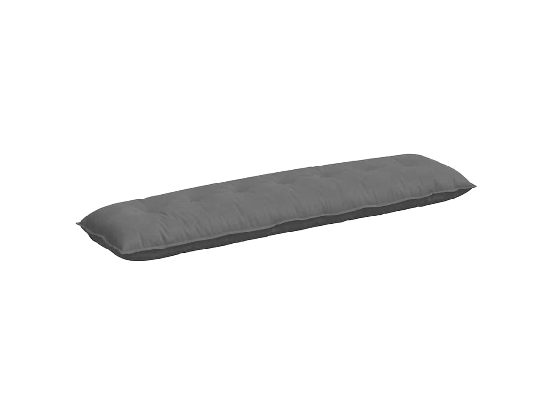 Cojín De Espalda Gris Oscuro 200 X 50 Cm Tela De Microfibra