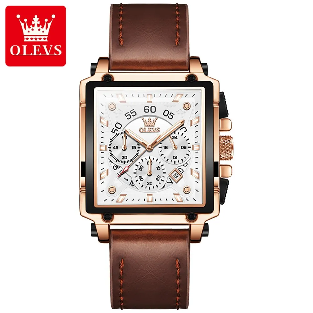 Reloj De Cuarzo Cuadrado Para Hombre (blanco), Resistente Al Agua.