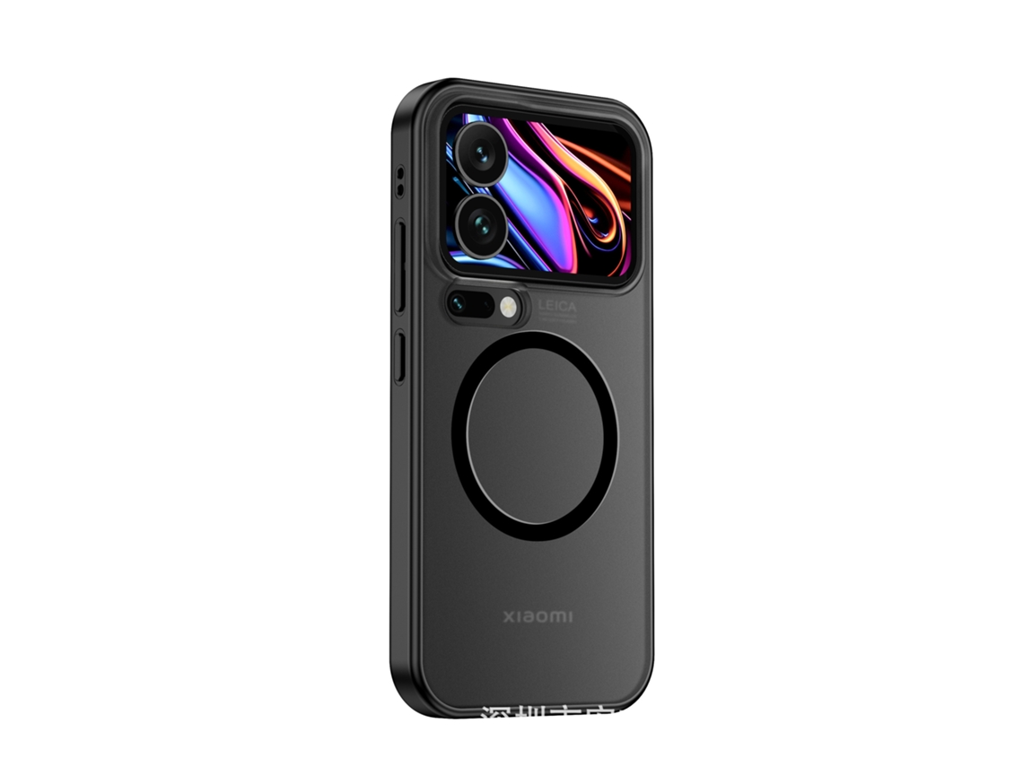 Capa Fosca Para Celular Com Textura Semelhante À Pele, Para Proteção Contra Quedfecho Magnético Preto - Xiaomi 15 Pro