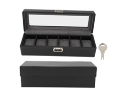 Estuche Para Relojes Con 6 Compartimentos, Tapa De Cristal, Una Sola Capa, Para Guardar Joyas.