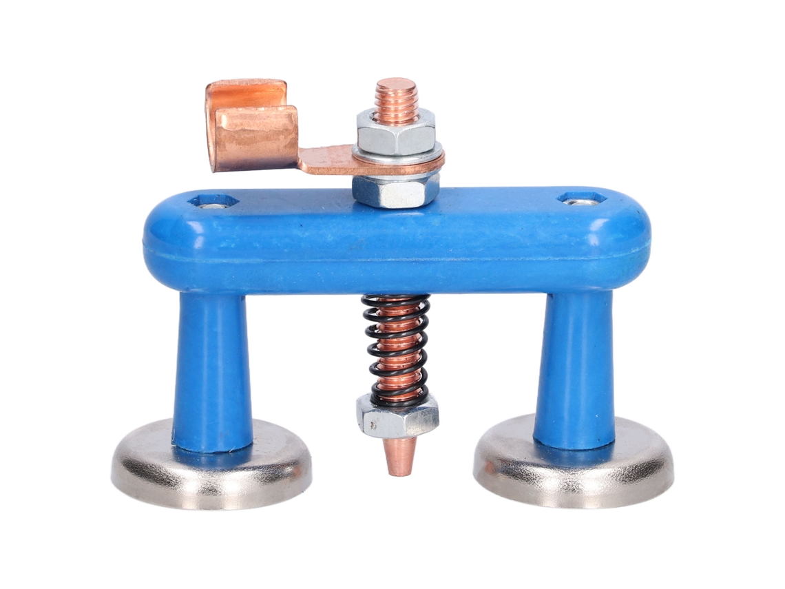 Soporte Magnético Azul Para Soldadura Con Resorte Progresivo Y Disco Magnético De 36 Mm: Resistente Y Duradero.
