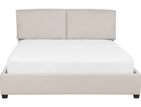 BELIANI Cama de matrimonio Belfort poliéster crema 171x212x100