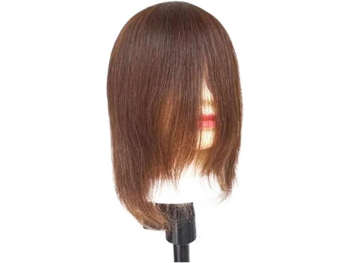 Cabeza De Maniquí De Cabello Humano, Color Negro Natural, Modelo Para Formación De Peluqueros.
