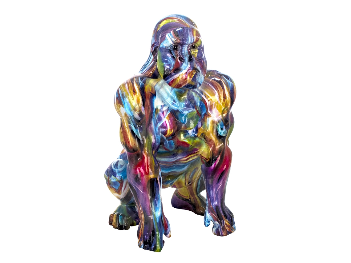 Figura de Mono Multicolor de Resina 45*26*26cm BY SIGRIS