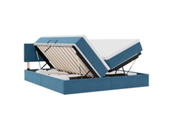 Maison Exclusive - Cama De Almacenamiento Led Con Colchón Azul Oscuro 180 X 200 Cm