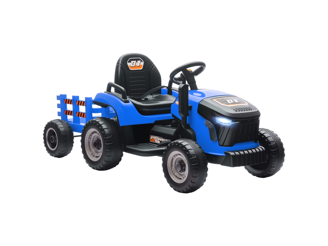 Tractor eléctrico para niños con control remoto - Azul