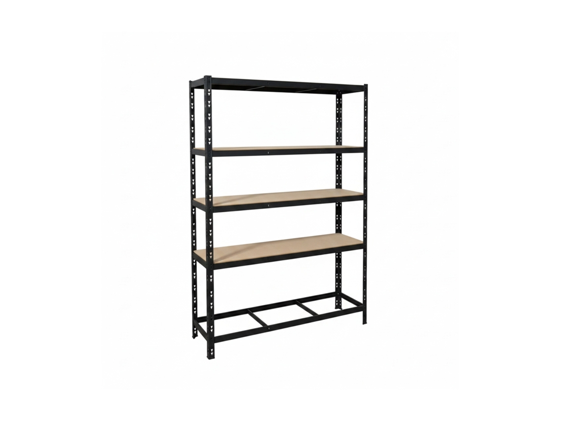 Estante Relaxdays Para 6 Pneus, A X L X P 180 X 120 X 40 Cm, 600 Kg, Aço, Sistema De Encaixe, Oficina, Preto