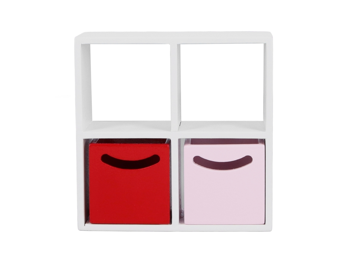 Muebles para casa de muñecas a escala 1:12 en miniatura con 4 estantes y 2 cajones pequeños - Accesorios de interior modernos